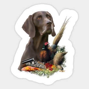 German Shorthaired Pointer with pheasant Sticker